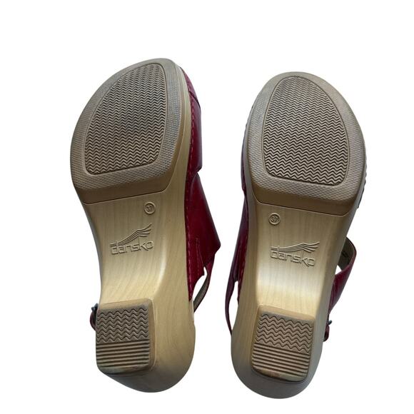 Dansko Women's Kristy Clog Sandals in Red Leather Size 37 - Picture 7 of 8